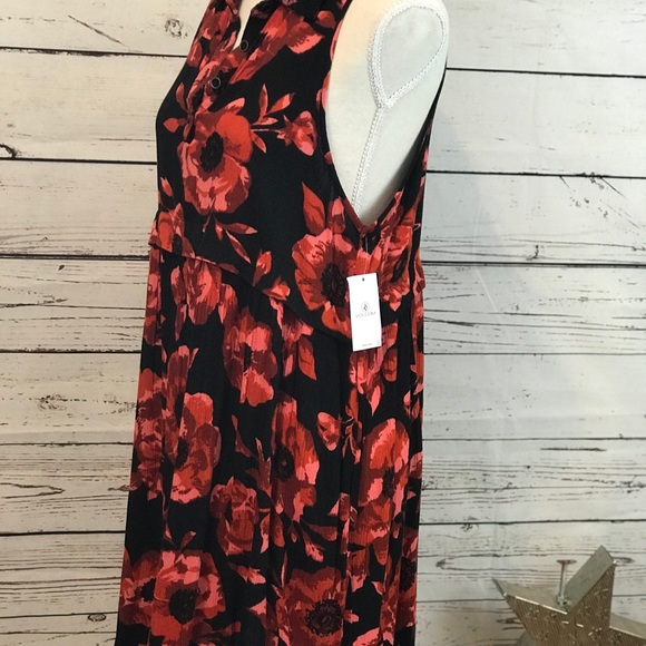 Volcom Flower Print Collared Mini Dress - Picture 2 of 7